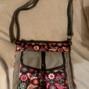90’s Vintage Floral Striped Crossbody Bag